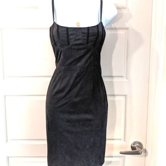 By Egreis Velvet Suede Bodycon Corset Dress - Picture 1 of 4